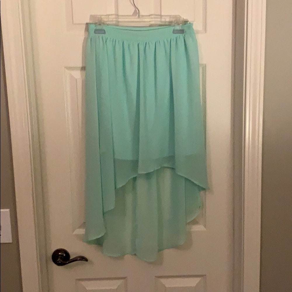 Teal High-Low Skirt